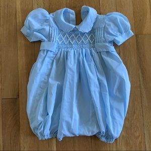 Baby Blue Smocked Bubble